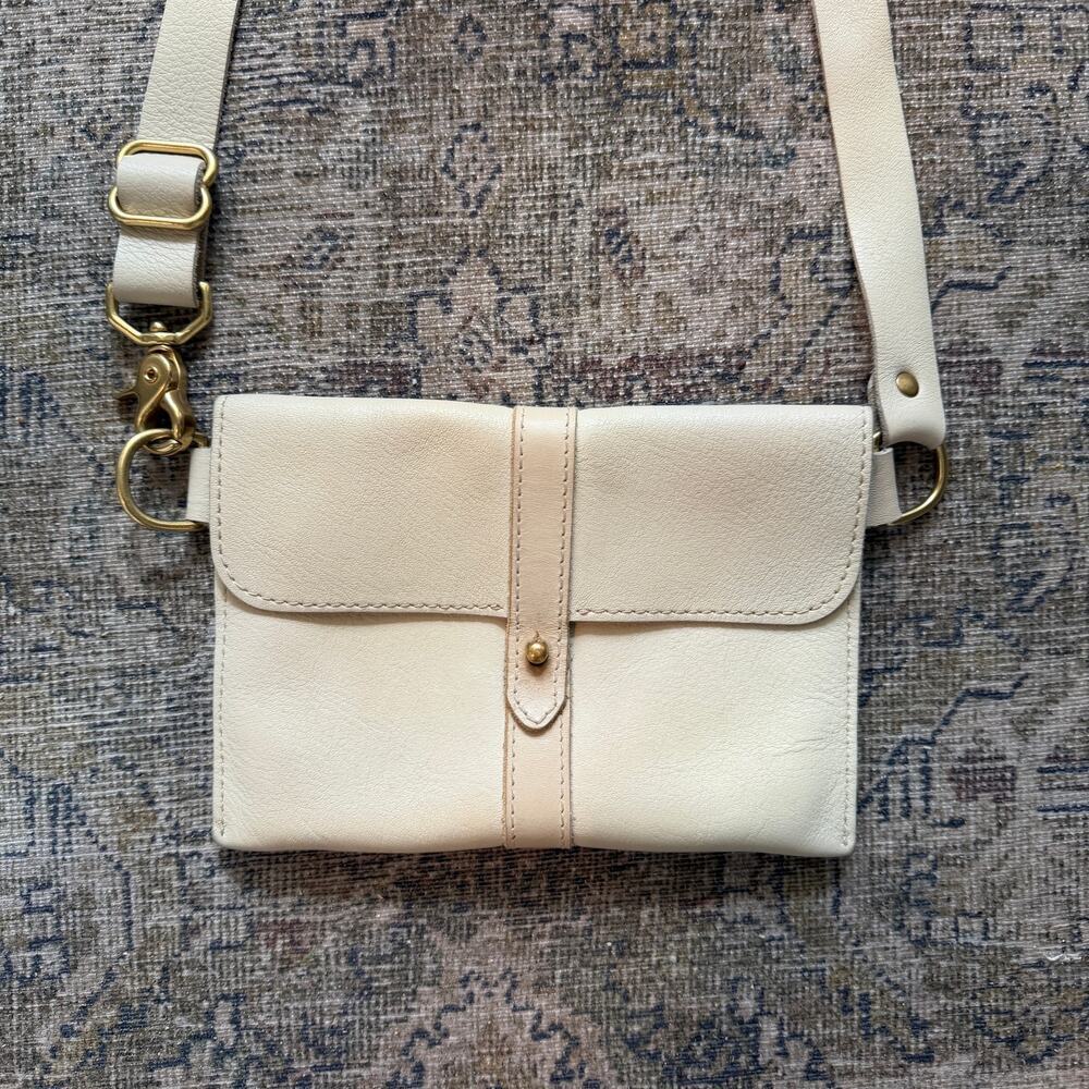 Crossbow leather bone hand bag crossbody bag hip pouch western minimalist purse - Picture 2 of 14